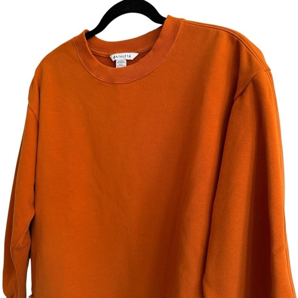 Athleta Retroplush Crewneck Sweatshirt, Orange, Size S - Picture 5 of 9